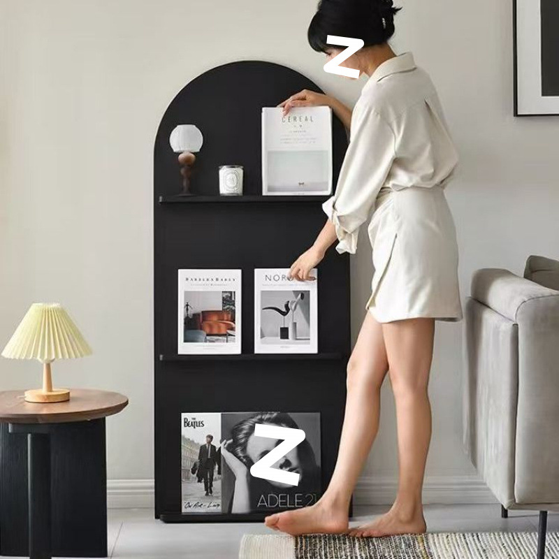 Second-Hand Bookshelf Ins Floor-Standing Wall Storage Rack Kidsren's Bookshelf Picture Book Rack Art Display Newspaper Rack Magazine Rack