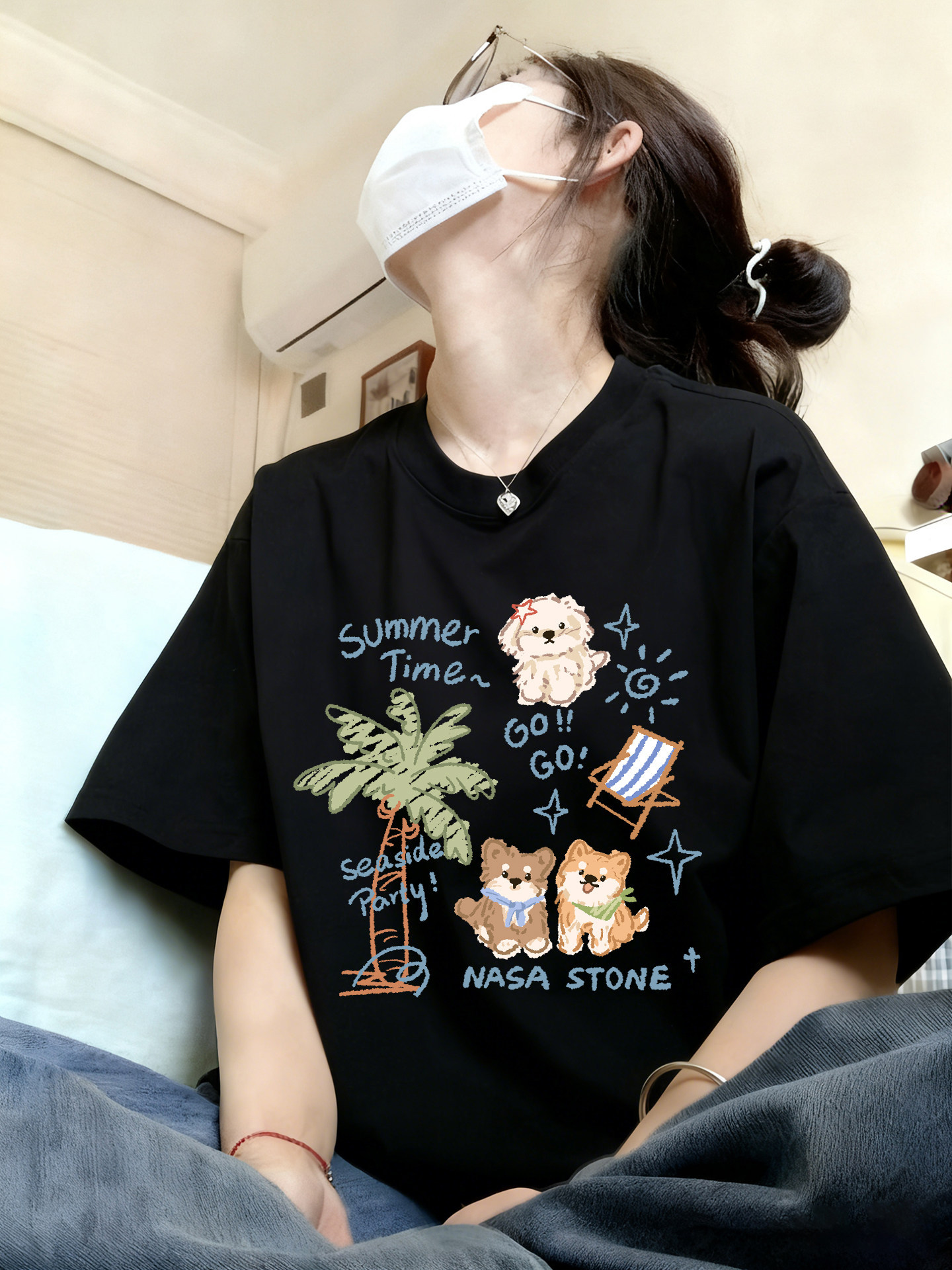 White and Gray Pure Cotton Short-Sleeved T-Shirt for Women 2026 New Popular Summer Korean Chic Top Loose Large Size T-Shirt 3