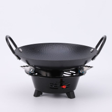 加厚不锈钢黑耳不粘圆底锅干锅商用饭店小火锅家用海鲜火锅干锅炉