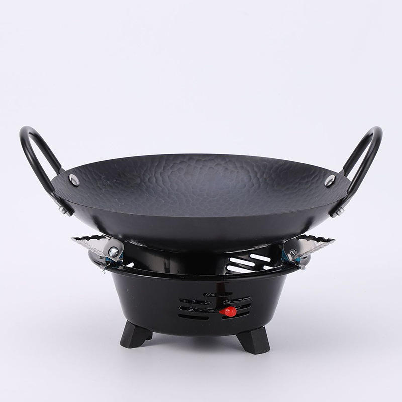 加厚不锈钢黑耳不粘圆底锅干锅商用饭店小火锅家用海鲜火锅干锅炉