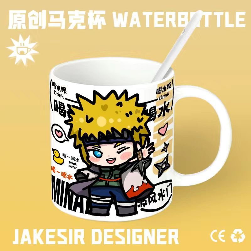 Naruto anime cerámica taza de agua alta visualización taza de escritorio de oficina taza de café decoración TCO