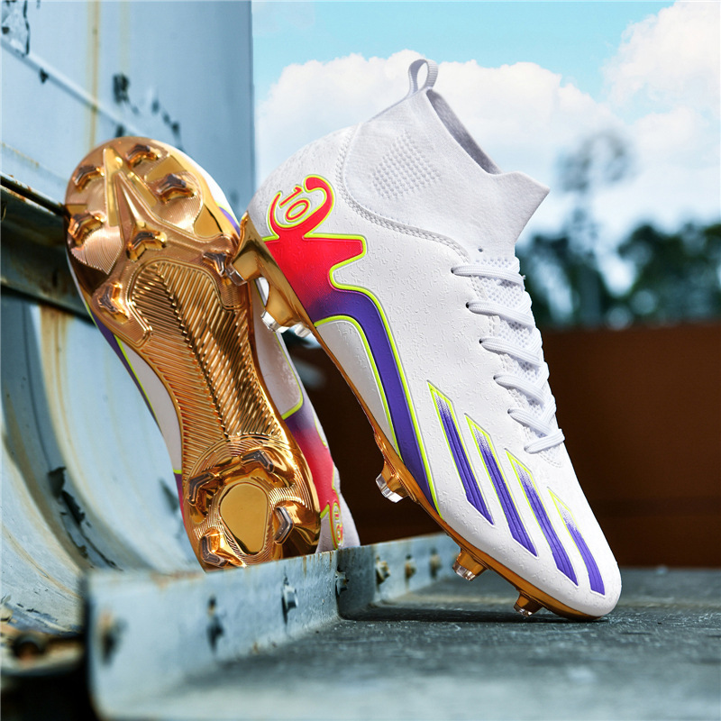 Men's High-top Artificial Turf Football Wholesale, Children's Gold-plated Long-studded Competition Training_vogvips.com