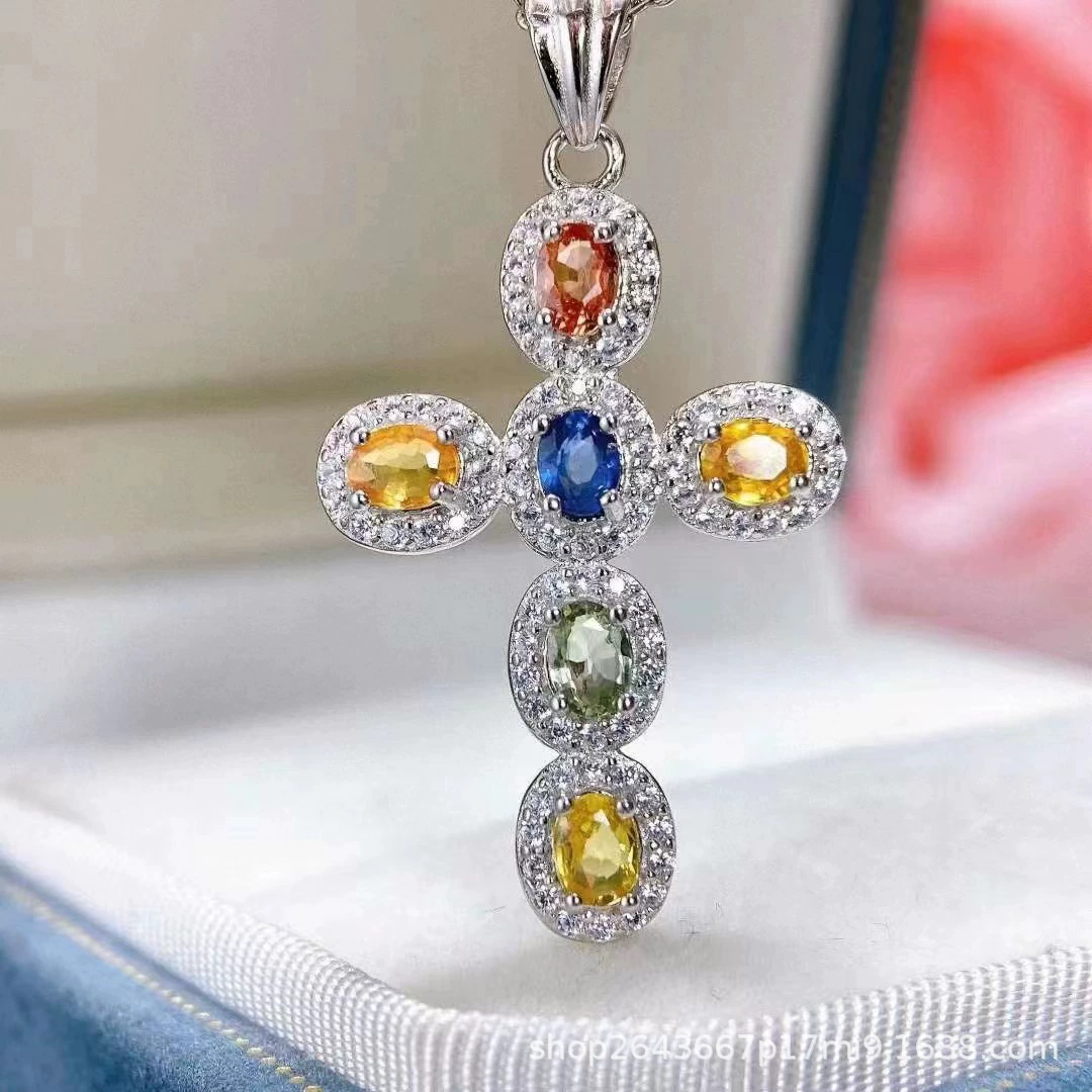 (Торговля через границы), органичный дизайн под pendant из сапфира, цепь, образец серебро 925