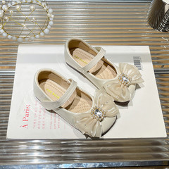 Little Girl's 2023 Spring and Autumn Retro Ballet Dance Children's Princess Shoes Comfortable Velcro Baby Bean Shoes