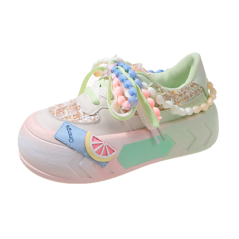 Primavera 2024 Nuevos zapatos blancos de dopamina zapatos casuales cómodos de suela gruesa para mujer joven de moda Zapatos de mesa