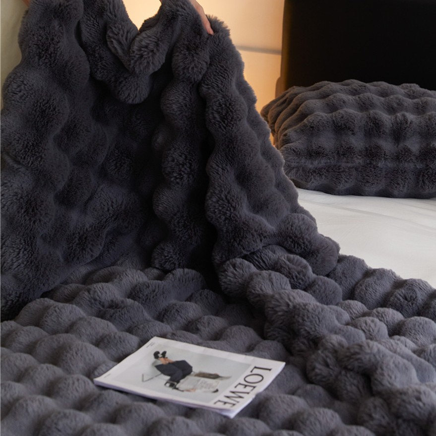 Comercio exterior burbuja de leche manta de peluche gruesa doble capa mantas cálidas mantas casuales simples siesta edredón