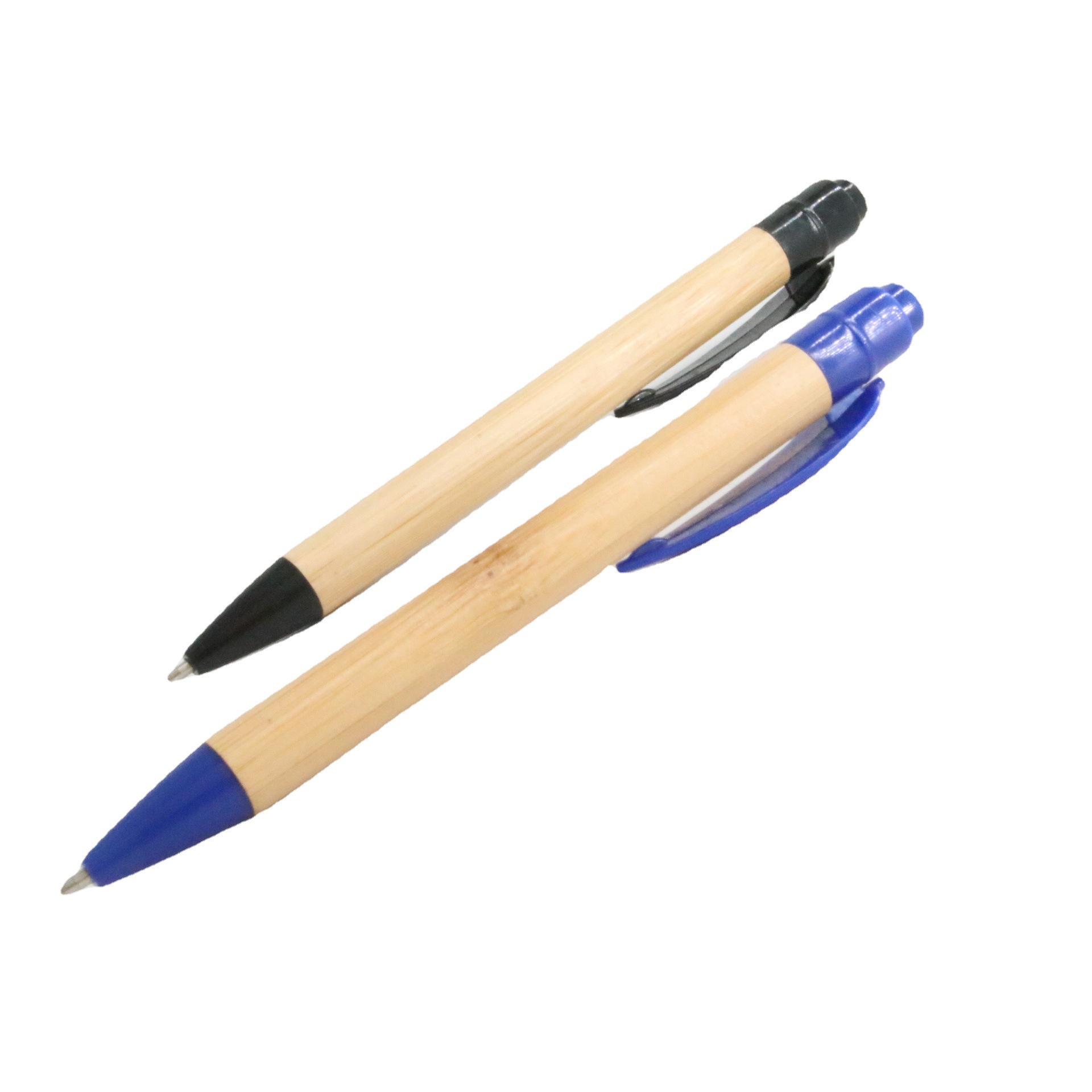 Nueva semilla pluma de bambú pluma de plástico de la prensa bolígrafo pluma de regalo láser logotipo hoja de plástico titular de la pluma