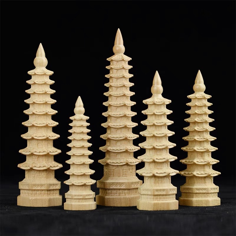 桃木7階9階11階13階文昌塔木造彫刻置物工芸品事務室試験置物卸売り|undefined