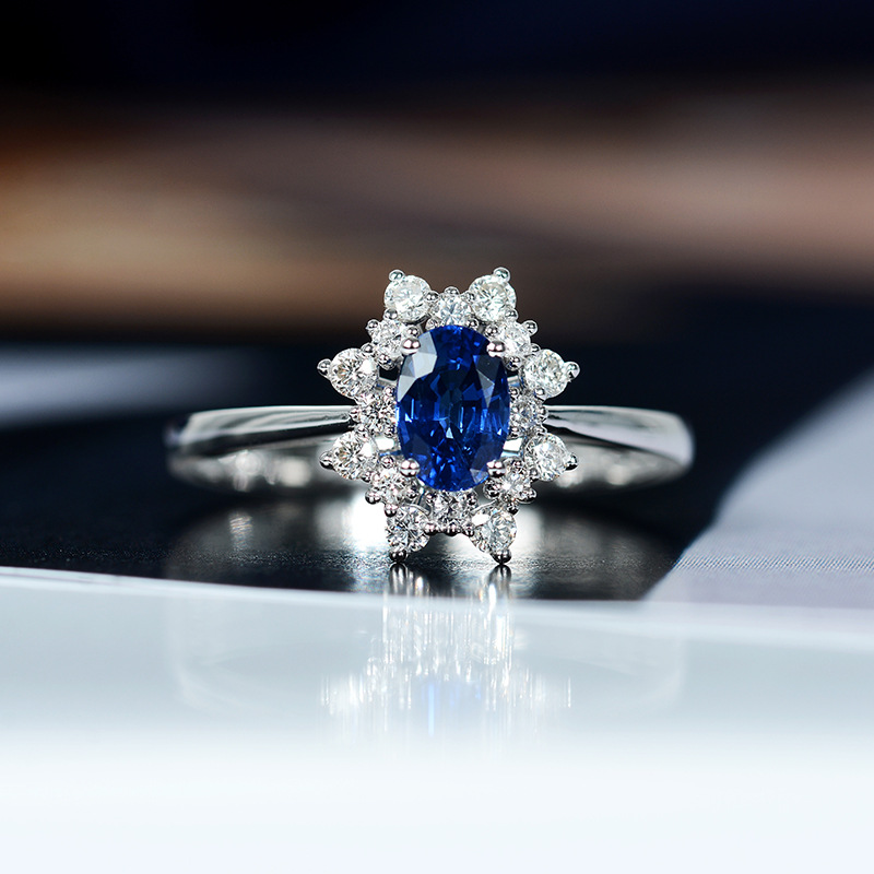 18K platinum fashion elegant simulation diamond ring S925 silver diamond women's engagement ring factory outlet