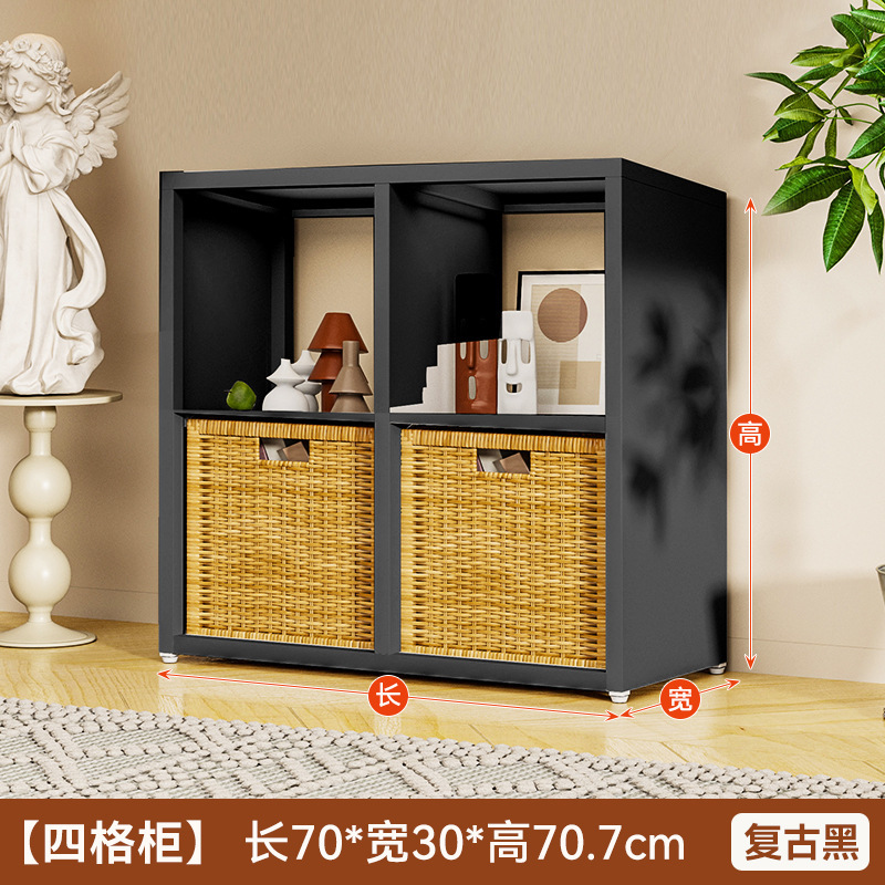 格子柜自由组合钢制书架落地客厅儿童书柜储物柜矮柜子展示柜靠墙|undefined