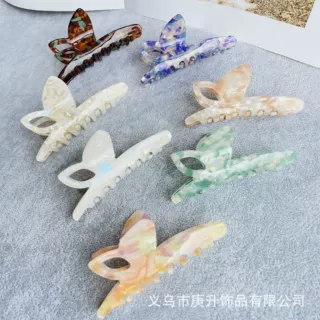 精致醋酸蝴蝶一字抓夹大号盘发鲨鱼夹轻奢发卡后脑勺高级感发饰