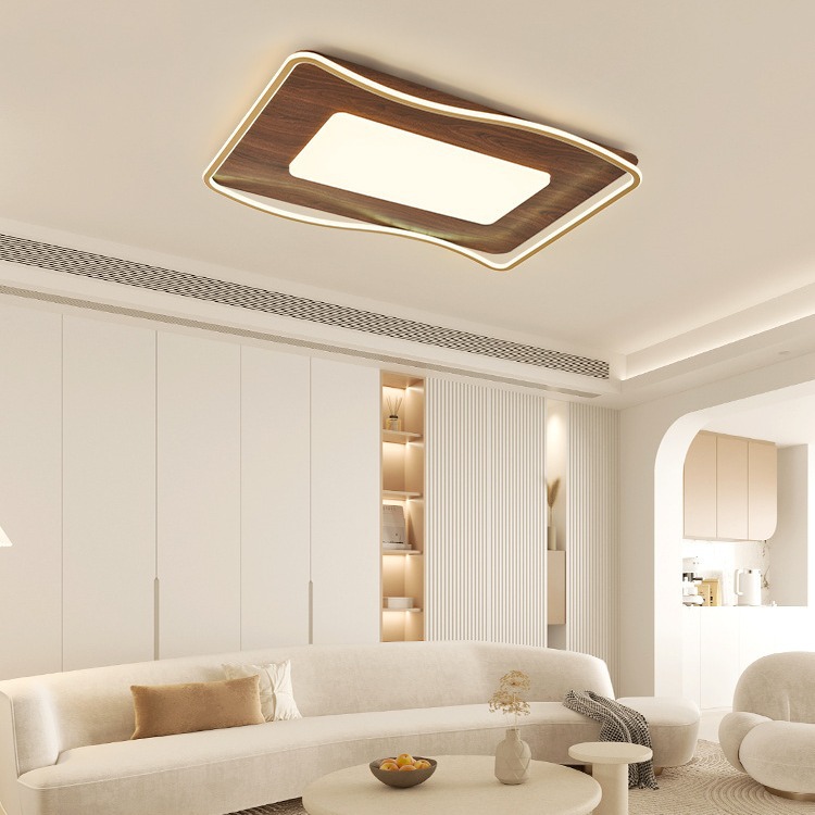 Vetas de madera nórdica, atmósfera simple, nuevo comedor creativo chino, dormitorio, sala de estar, combinación de luces de techo, paquete de lámparas para toda la casa