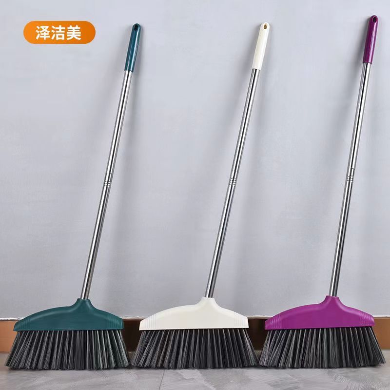 Household Single Soft-Bristle Broom, Enlarged and Thickened Magic Broom for Sweeping Hair, Dustpan Combination Set