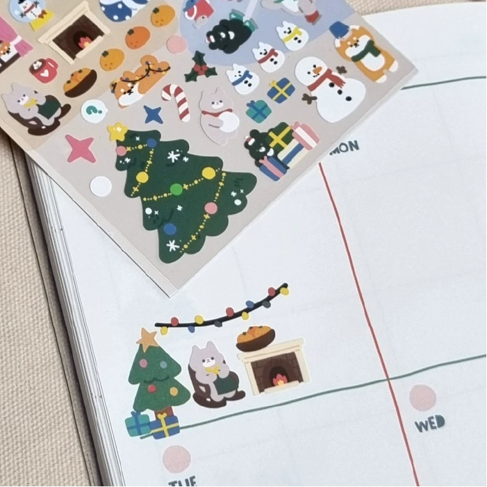 Sticker Sheet Bonito B6053 — Winter's Tale Christmas Animals, Paper 9.5×15 cm