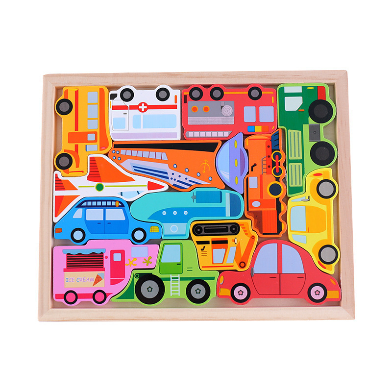 Dibujos animados animal tridimensional Tetris rompecabezas bloques de construcción jardín de infantes niños y niñas educación temprana juguetes educativos para niños