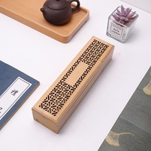 厂家批发木质香盒双层焚香香盒实木长方形镂空线香盒创意竹木香盒