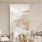 纯手绘油画半边海玄关画侘寂风客厅装饰画餐厅挂画厚肌理画抽象