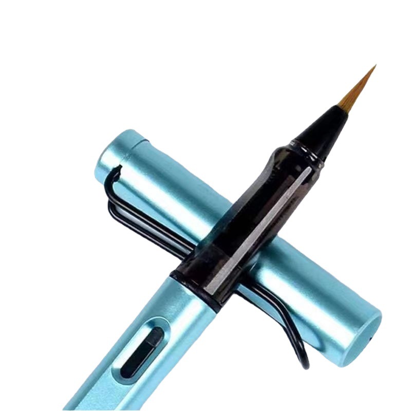 Shengteng Beginner's Soft Pen Portable Ink Bag Calligraphy Pen with Correct Posture, Fountain Pen Style Brush Pen for Small Regular Script and Scripture Copying