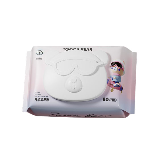 Duka bear baby hand wipes thickened wipes paper wholesale newborn baby hand wipes bag 80 smoke