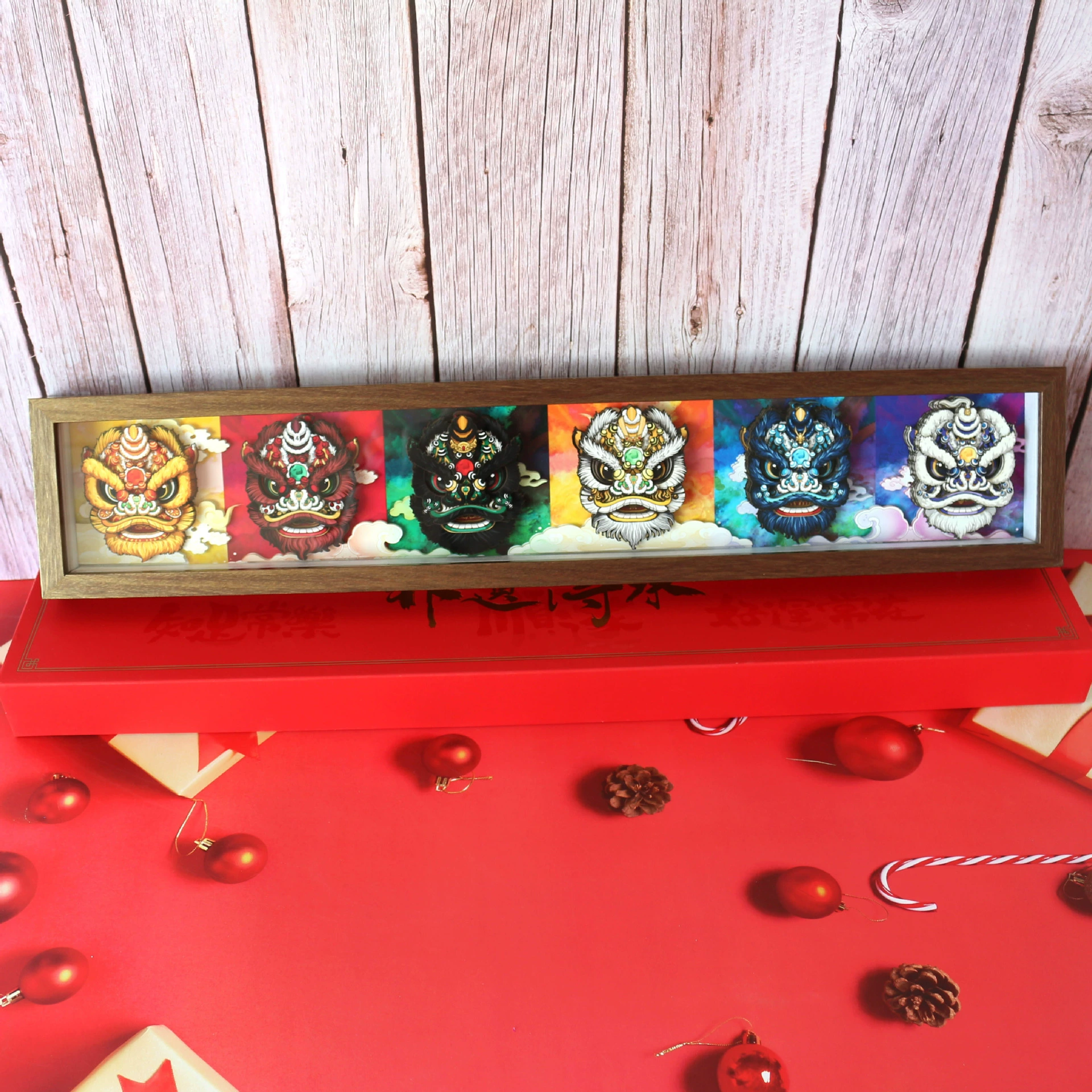 Подарок на открытие: украшения для масок для лица «Один император и пять тигров», бумажное искусство, привлекающее удачу, изделия ремесленного наследия нематериальной культуры, креативные подарки на новоселье в китайском стиле.