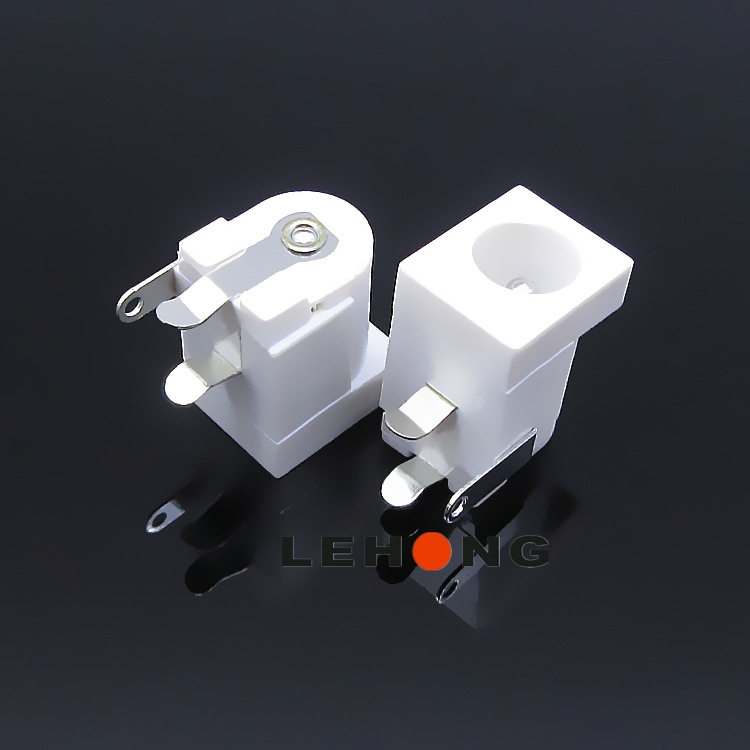 DC-005D-20外弯白色/耐高温全铜环保/DC电源插座/直流DC插座