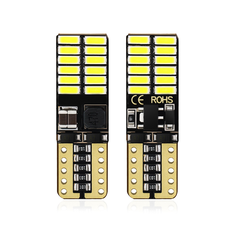 Directo de fábrica coche LED ancho de luz de decodificación CANBUS 24smd 4014 luz de la matrícula T10 luz del instrumento