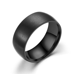 Daihao 8mm inner and outer ball matte black men's ring, trendy men's personalized black ring, glossy ring