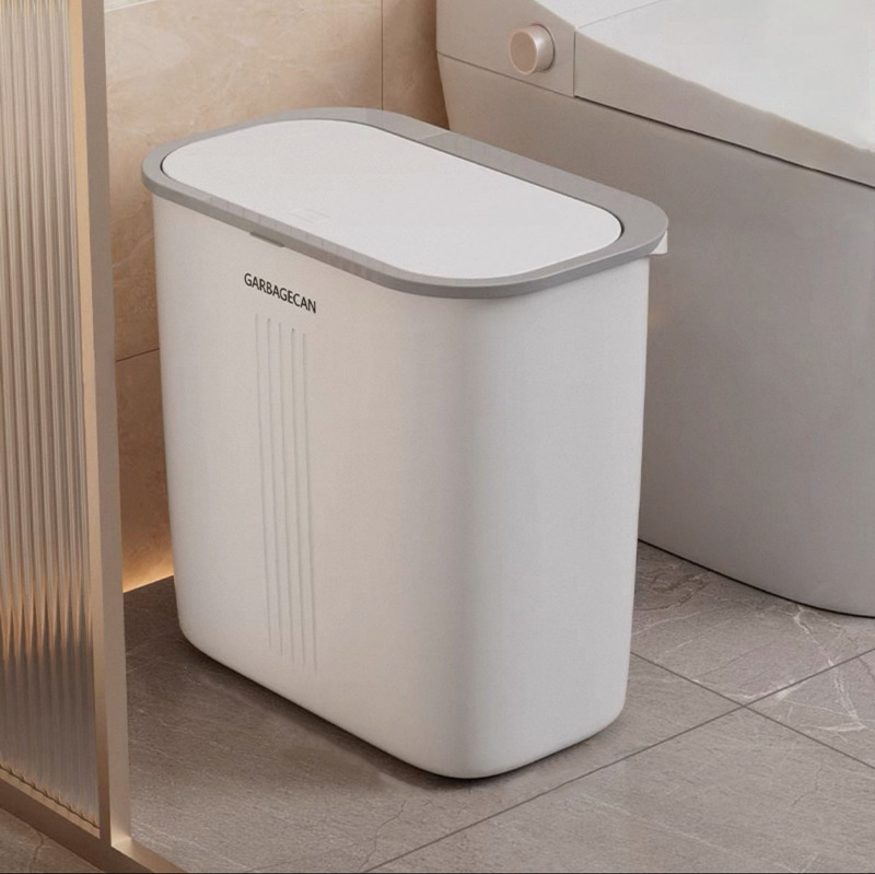Bathroom Trash Can for Home Use, Large Size with Lid, Stylish Lid, Thickened Narrow Design, Press-Type Trash Bin Bathroom Trash Can for Home Use, Large Size with Lid, Stylish Lid, Thickened Narrow Design, Press-Type Trash Bin