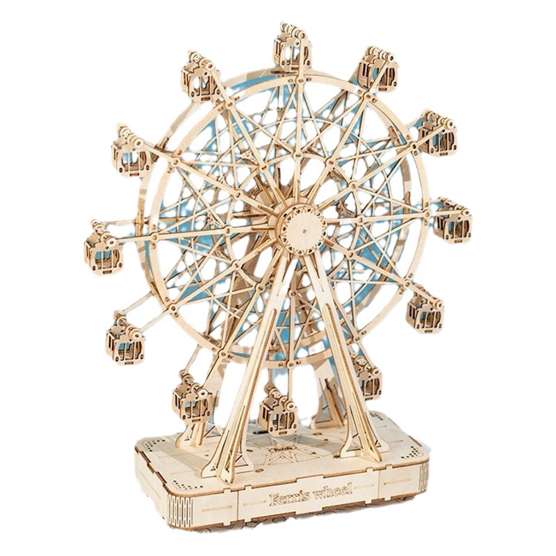 Ruozhiluo creativo tridimensional rompecabezas hecho a mano de madera bricolaje montado modelo de decoración de escritorio juguetes pequeños para niños