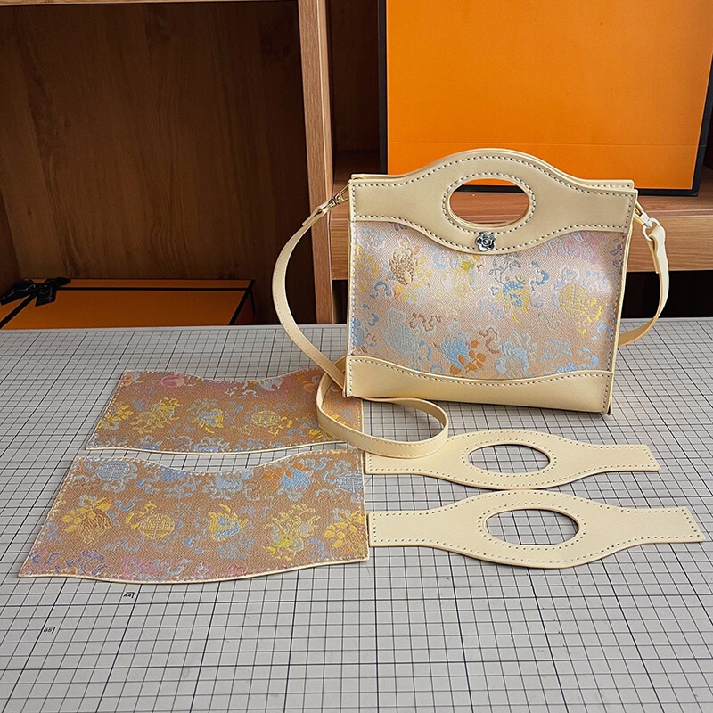 New Chinese-style DIY shoulder bag material kit for hand-sewing women's bags, bucket bag, crossbody bag, handbag making kit New Chinese-style DIY shoulder bag material kit for hand-sewing women's bags, bucket bag, crossbody bag, handbag making kit