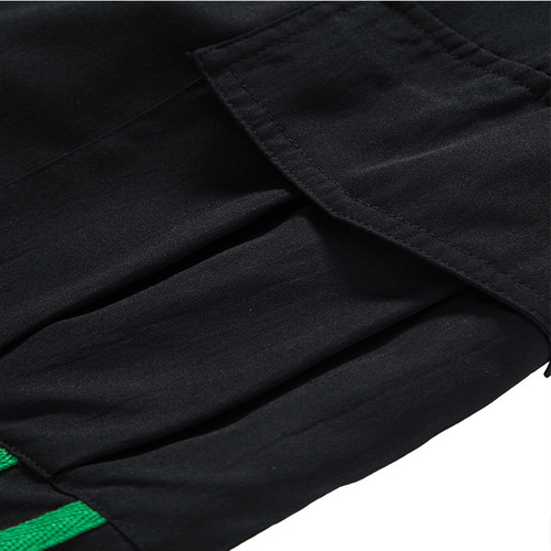 Best-selling side patchwork striped men's sport shorts for summer loose street casual five-pocket pants