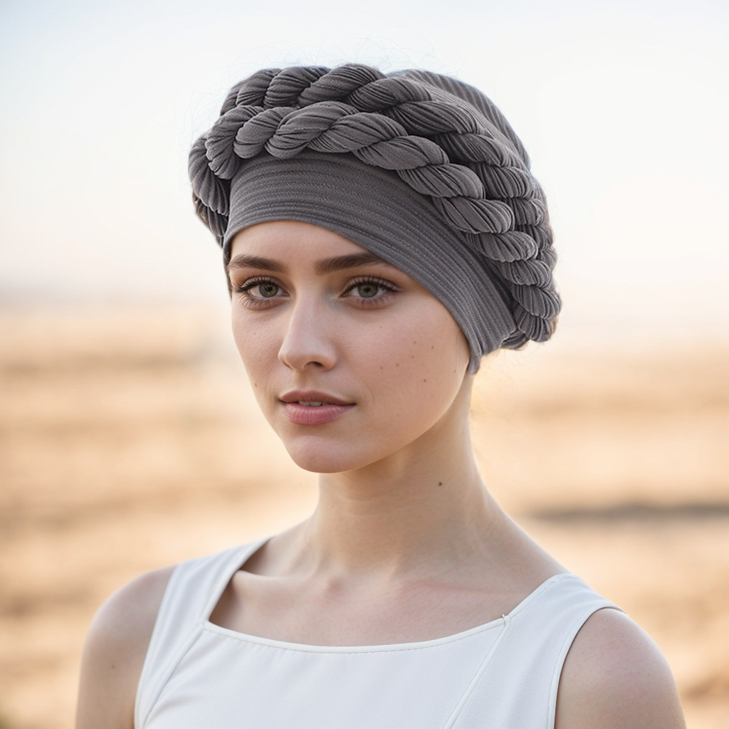 Uus Baotou müts punutud müts Linasest kortsutatud punutud moslemimüts_voghion.com