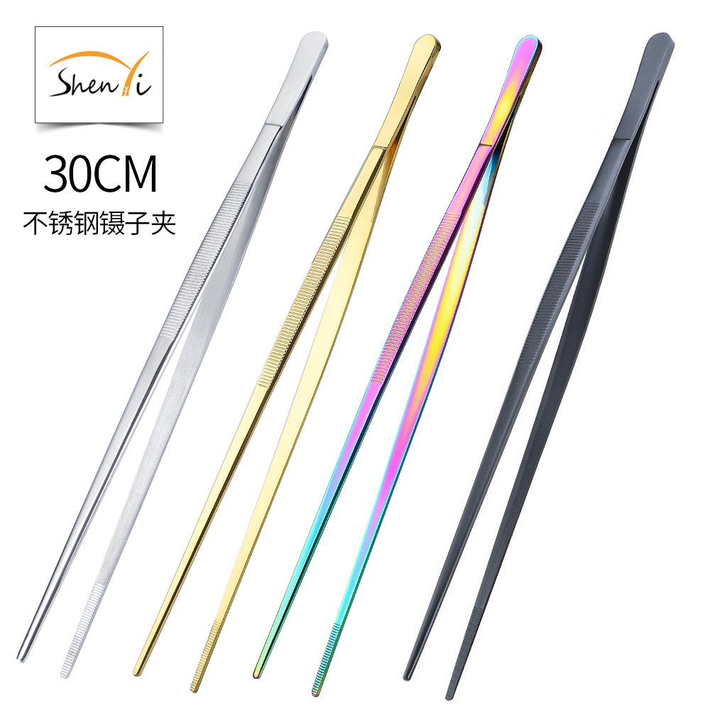 不锈钢加厚镊子 辅料防碘伏镊子夹圆艺造景夹日用工具 厂家直销