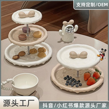 创意可爱多层水果盘客厅家用茶几糖果盘零食点心甜品台装饰水果盘