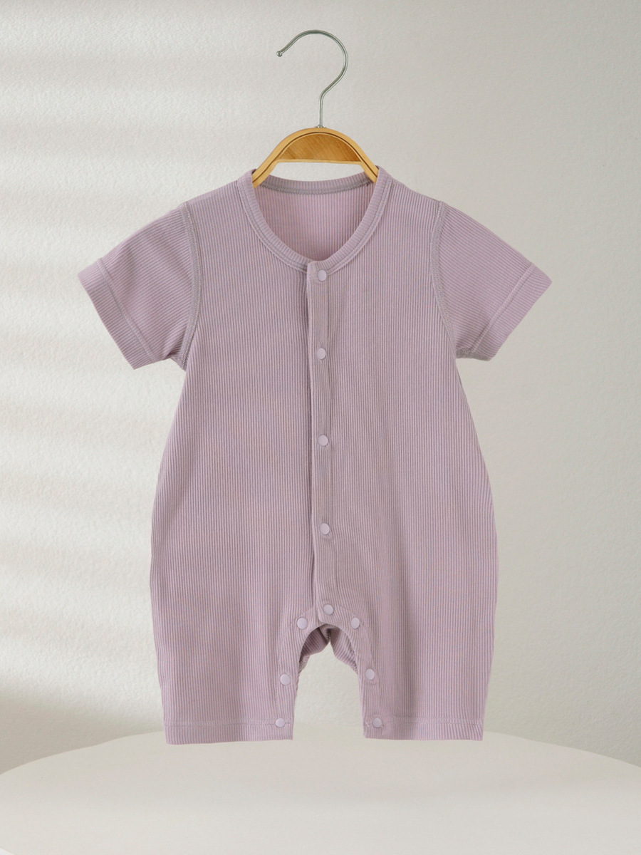 Kemai'Er Baby Summer Modal Jumpsuit Thin Short-Sleeved 0-2 Years Old Romper for Boys and Girls