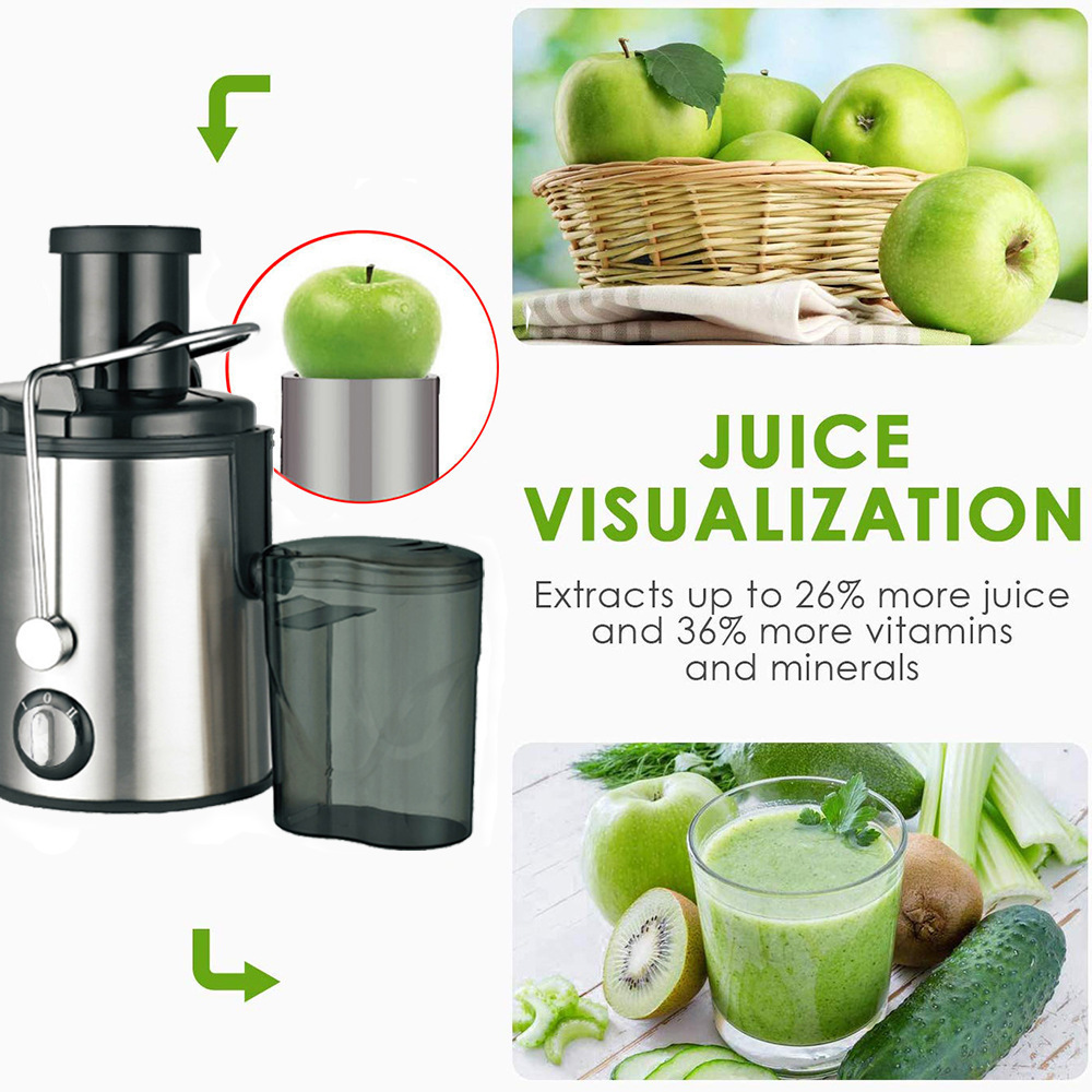 Procesador de alimentos de 110V, exprimidor de frutas y verduras, extractor de jugos frescos, exprimidor rápido para uso doméstico, exprimidor de naranjas multifuncional.