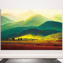北欧油画靠山图事业高升旺宅旺业群山风景画巨人山客厅餐厅墙挂画