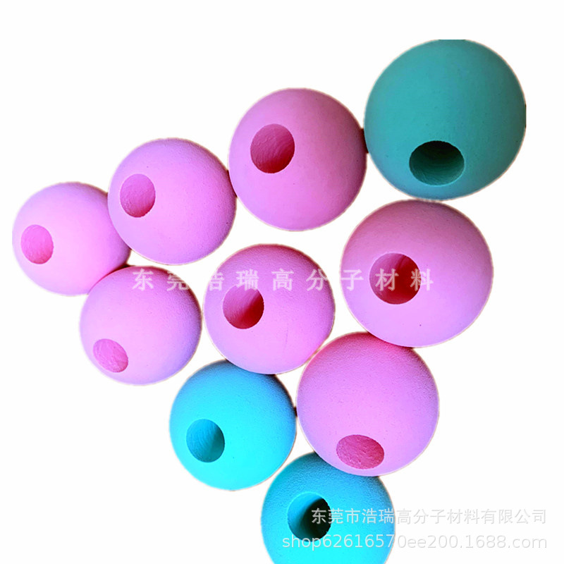 65mm直径跳绳EVA球粉色38度泡棉球打孔40mm深eva海绵球 跳绳配件