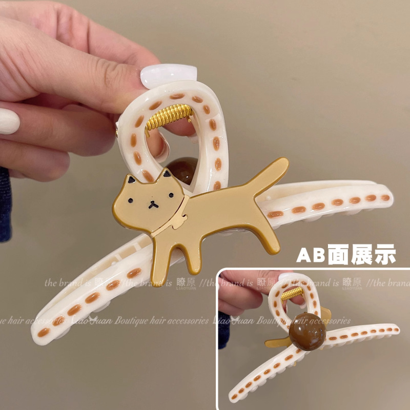 かわいい絵～韓国の2025年新作ヘアクリップ、大きな髪量のシャーククリップ、後頭部用の高級ヘアクリップ|undefined