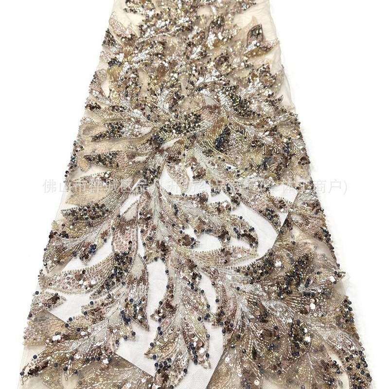 Fábrica directa industria pesada 6 tipos de tela bordada de cuentas de lujo vestido de boda cintura cola de pescado pequeña tela de cola image 1