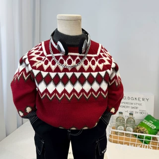 男童跨境毛衣冬季2026新款儿童洋气时髦针织套头衫宝宝休闲毛线衣