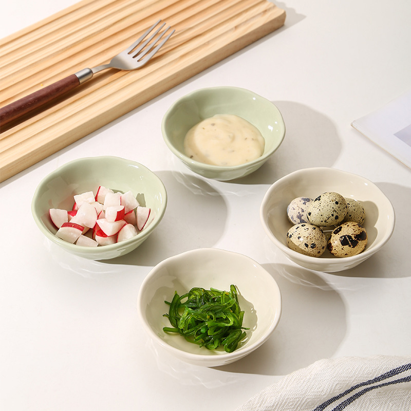 Underglaze Color Tableware Cream Wind Ceramic Dish 4 Inch Dip Sauce Dish Hot Pot Seasoning Flavor Dish New Simple Underglaze Color Tableware Cream Wind Ceramic Dish 4 Inch Dip Sauce Dish Hot Pot Seasoning Flavor Dish New Simple