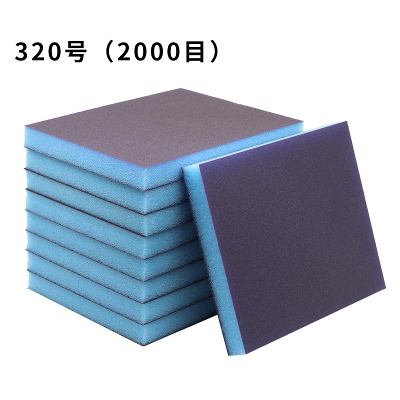 Fabricantes al por mayor bloque de arena de esponja británico grueso hermoso costura azul de doble cara muebles de carpintería pulido y pulido bloque abrasivo de esponja