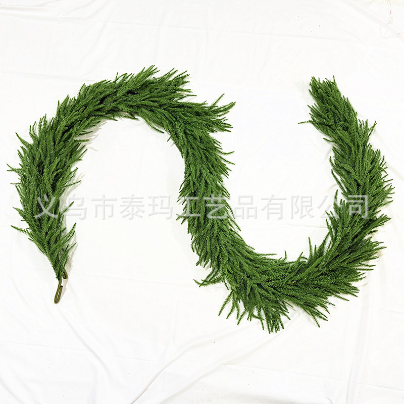 クロスボーダークリスマス籐ノーフォーク松籐ガーランドヨーロピアンスタイルソフトプラスチック松葉とヒノキの装飾ホットスタイル|undefined