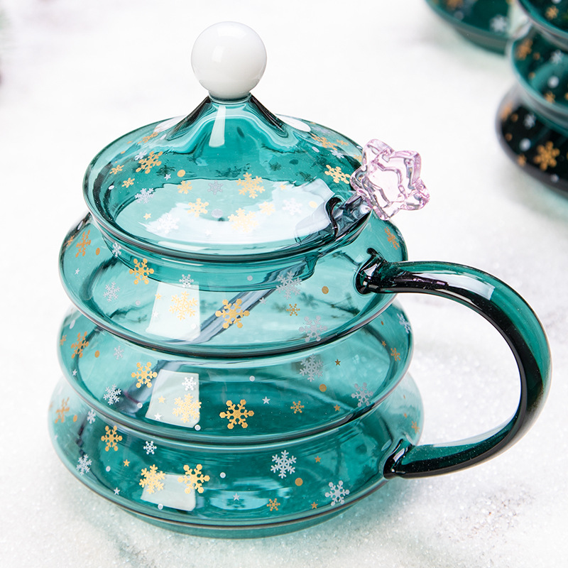 Cerezo que cambia de color en vidrio botella de agua fría taza de agua traje hogar de gran capacidad resistente al calor agua hervida botella de agua fría