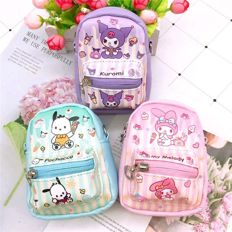 Карманный кошелек с мультяшным принтом, держатель карт, милый небольшой универсальный подвес, ремешок для сумки, organizer bag