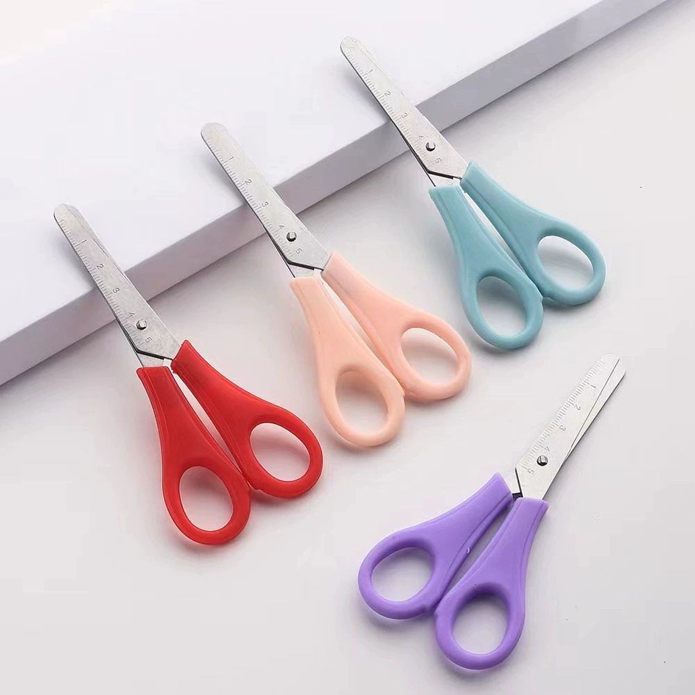 Ruler scaled, scissors for students, children's safe origami, DIY, (Physicals)