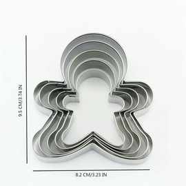 不锈钢姜饼人蛋糕切圣诞饼干模模具五件套套装创饼干