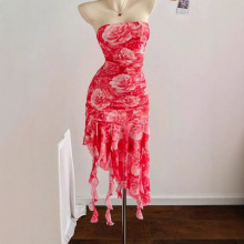 欧美春夏季新款跨境专供美国亚马逊ins外贸欧美风印花无袖连衣裙