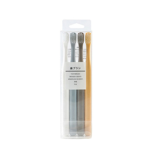 Macaron Japanese Muji 4 pieces of good quality toothbrushes, adult small head soft bristle toothbrushes, 4 pieces, family size toothbrushes